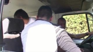 GAY Fucked by Latinos Straight Boy in Gan Gbang in Public Bus 5 4