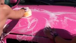 Blonde Carwash Workers having Lesbian Threesome during their Duty 2