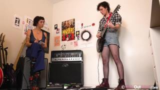 Hairy Rock Chicks with Big Boobs have Lesbian Sex while Composing new Song 1