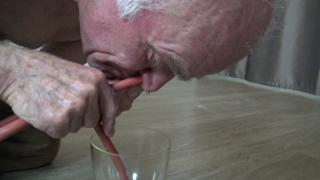 Rinse your Nose with the Home Helper's Piss! + Cuckold Grandpa Urinal! 6