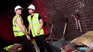 Horny Blonde Girls Fucking with two Constructions Workers 3