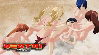Hentai Pros - Lucky Guy Fucks a Hottie in Front of her Friends at the Beach & Earns a Titty Fuck 1