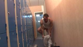 Pervert Whore Gets Double Penetration in the Locker Room 6