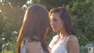 Two Brunette Models in Steamy Outdoor Lesbian Scene 4