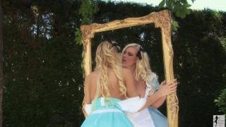 Busty Blondes Fuck each other Outdoors 2