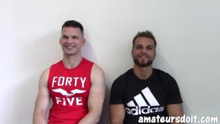 Hot Australian & Italian Fitness Gym Muscled Jocks Exposed Naked have a Play & Suck & Cum 1