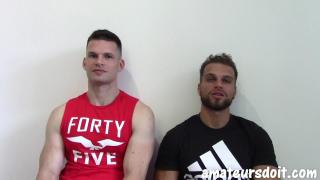 Hot Australian & Italian Fitness Gym Muscled Jocks Exposed Naked have a Play & Suck & Cum 2