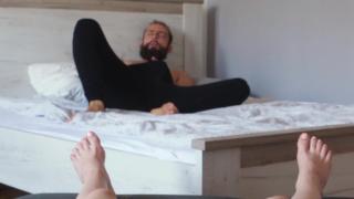 Guy Jerks off in Front of me and that Brings my Shaved Tight Pussy to Real Orgasm 5