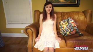 Teen with HUGE Hairy Bush Sucks and Fucks in Casting Couch Audition 1