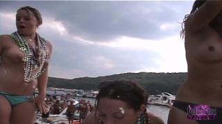 Girls Dance Topless at a Memorial Weekend Boat Party