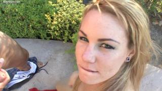 Blonde Gets Banged in the Ass behind the Bushes 2