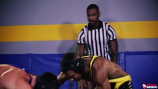 Wrestling Hunk done in by two Massive BBC's - Beau Butler, Adrian Hart, Reign - FistingInferno 4