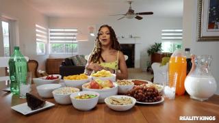 Reality Kings - Jeni Angel does a Mukbang Video & Gets Interrupted by Jmac's Big Hanging Dick 2