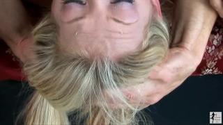 Horny Blonde Stepdaughter Leah Luv's Throat is Impaled on Hard Cock as she gives an Amazing Blowjob 10