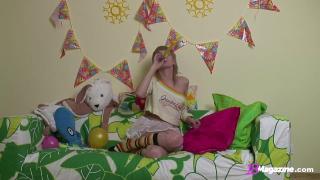 Horny Birthday Party! Sexy Blonde Teen Amy Days Milks a Big Cock Hand Tied and Gets Covered in Cum 1