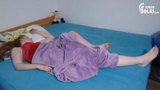 Restless Bare Feet during a Crazy Dream (BIG Feet, Colorful Soles, Barefoot Teasing, Foot Voyeur) 8