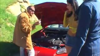 Two Cute Babes are to Propose all their Holes if Man in Leather Jacket Fixes their Broken Car - Pornhub.com 3