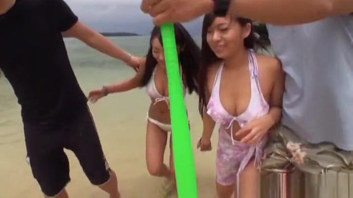 FuuKK  Asian beauties in bikinis have hot pov threesome outdoors Free Teenage Porn - 1