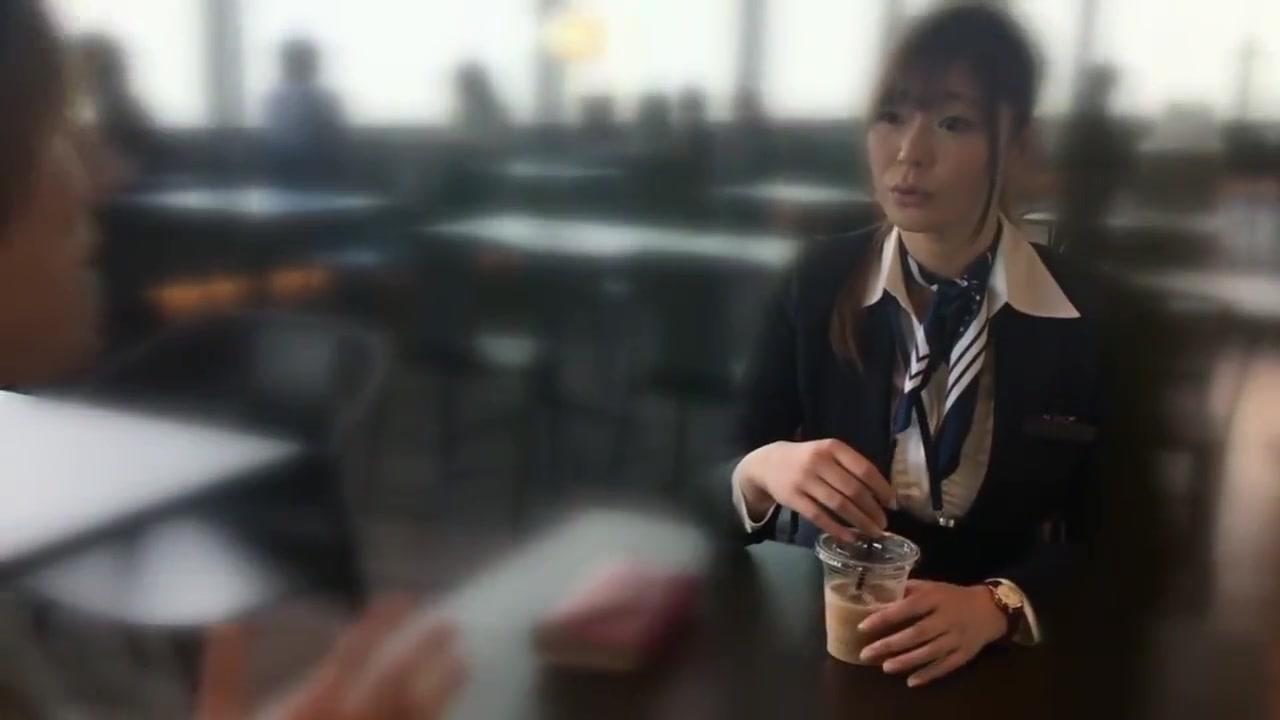 Black Cock Fuck beautiful cabin attendant in Haneda Airport iDope